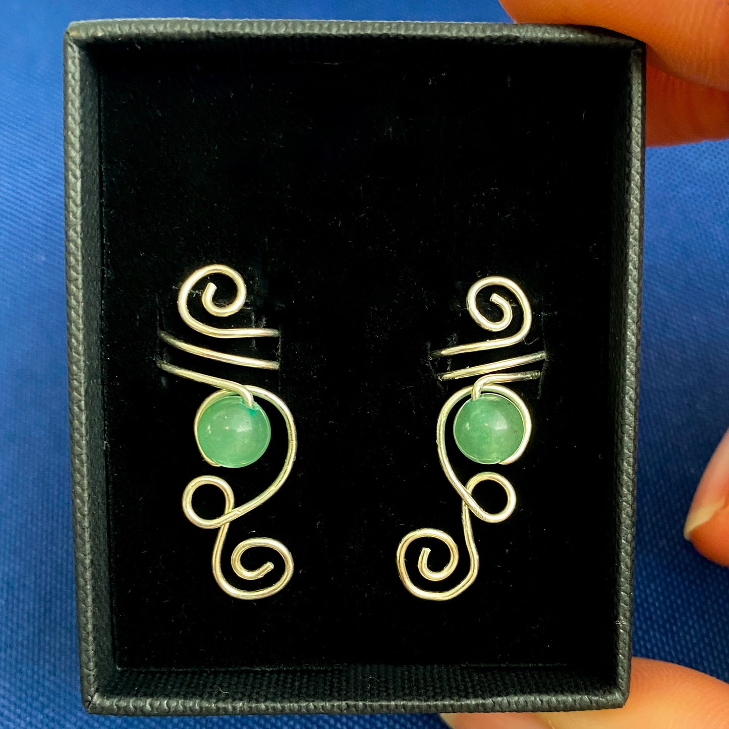 Silver Swirl and Beads Ear Cuffs (no piercings required)