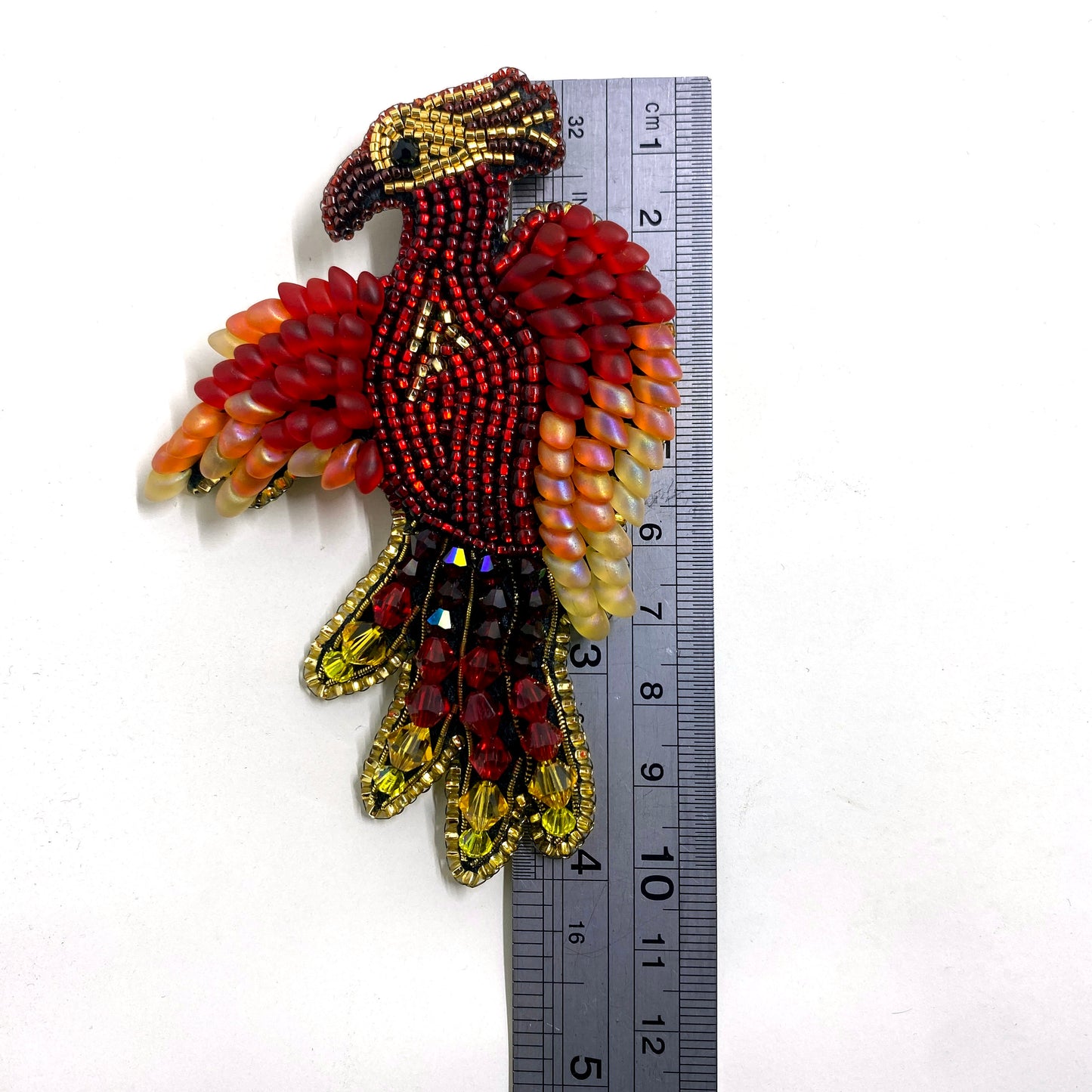 Phoenix Beaded Brooch