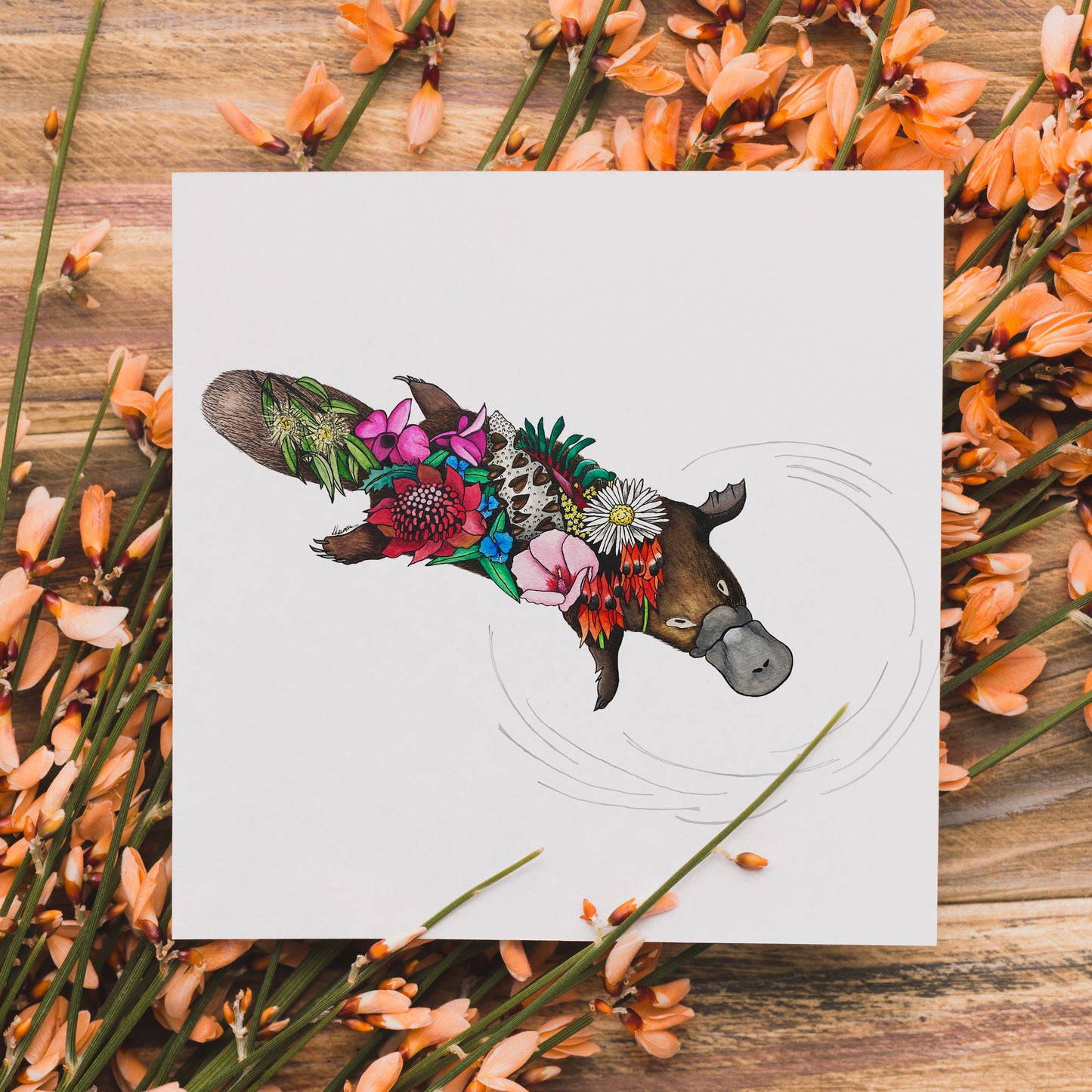 Watercolour Platypus Greeting Card