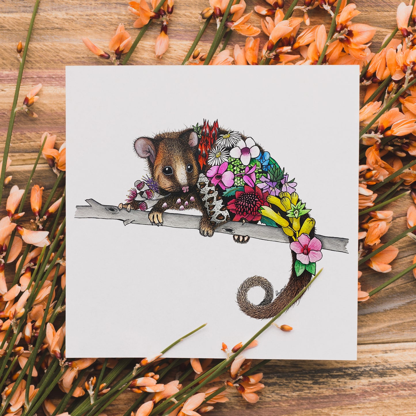 Watercolour Possum Greeting Card