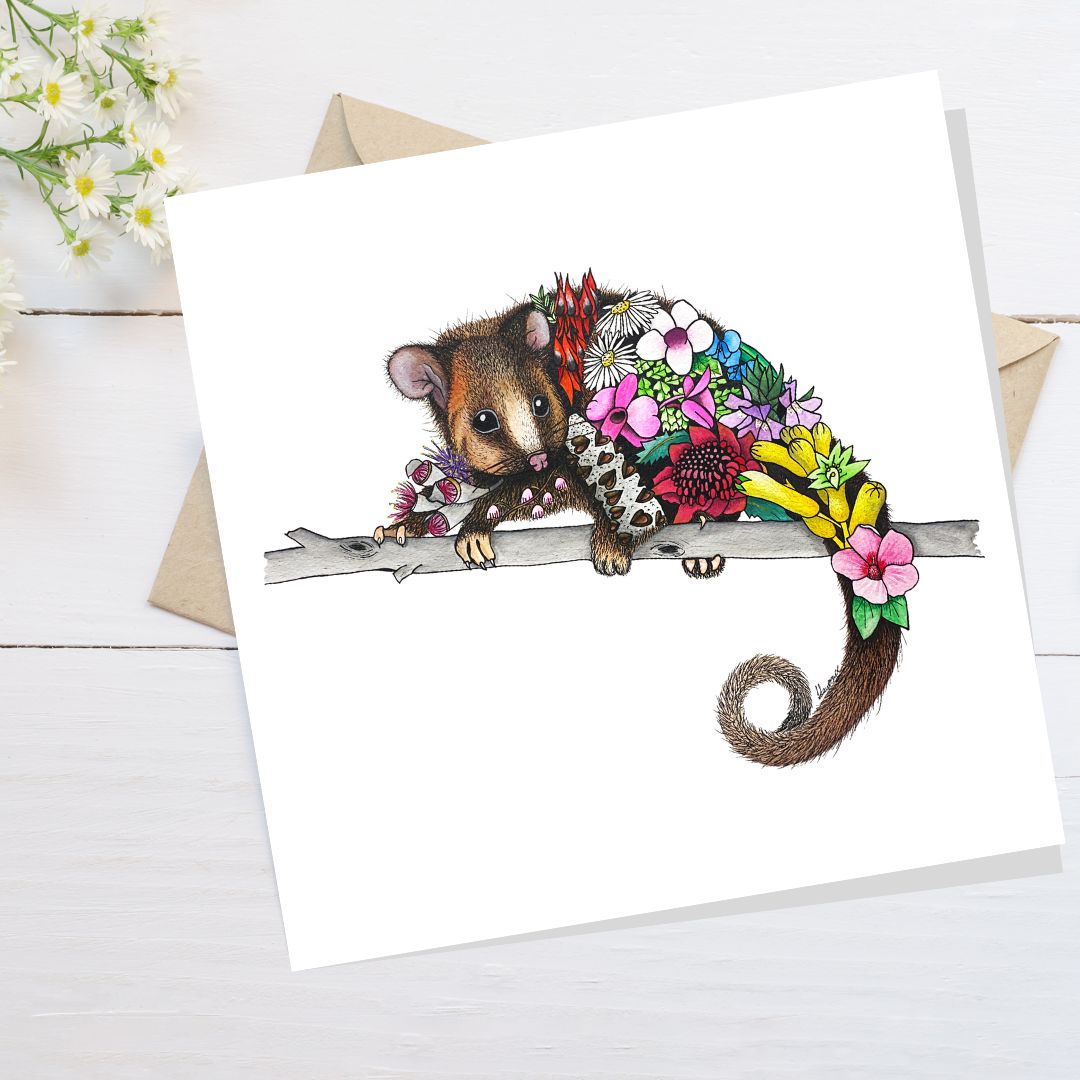 Watercolour Possum Greeting Card