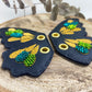 Shoe Wings - Green & Gold or Silver Butterfly