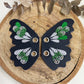 Shoe Wings - Green & Gold or Silver Butterfly