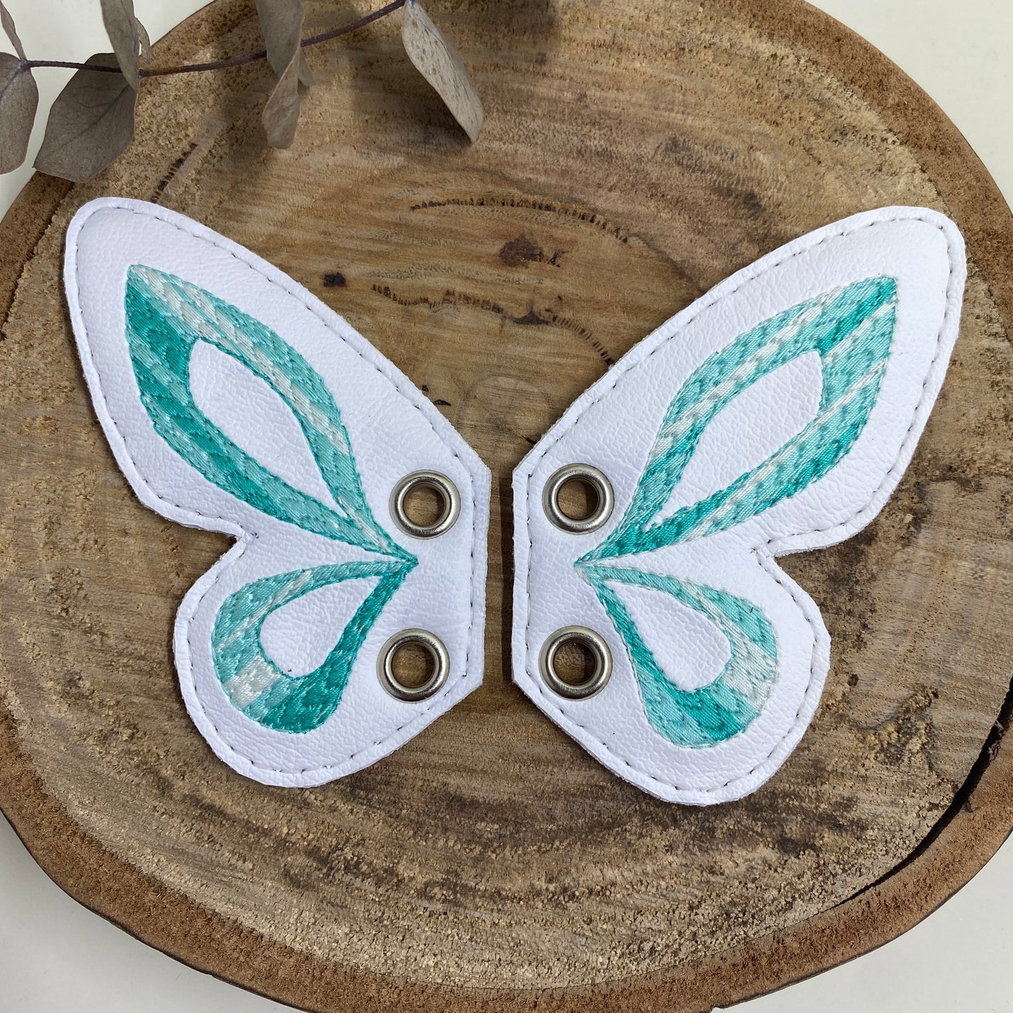 Shoe Wings - Aqua Butterfly