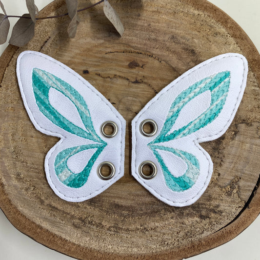 Shoe Wings - Aqua Butterfly