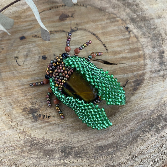 Cicada Beaded Brooch