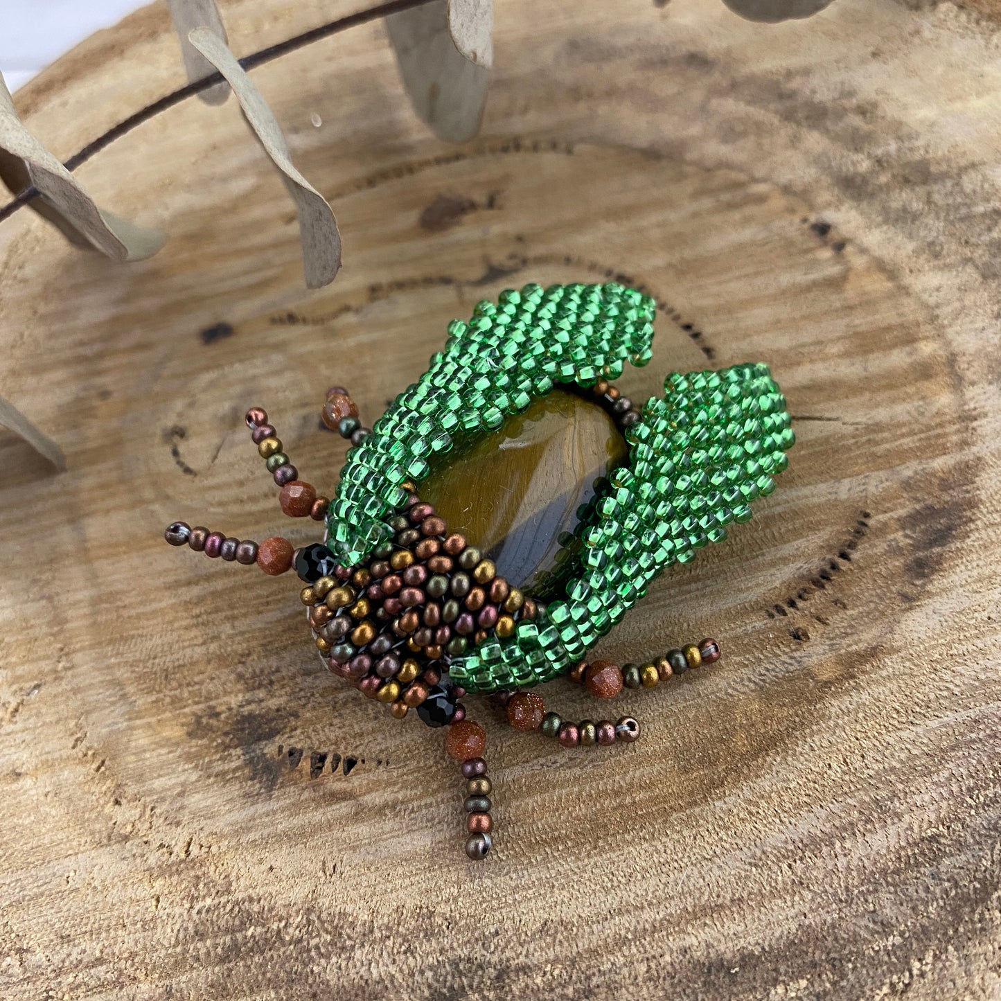 Cicada Beaded Brooch