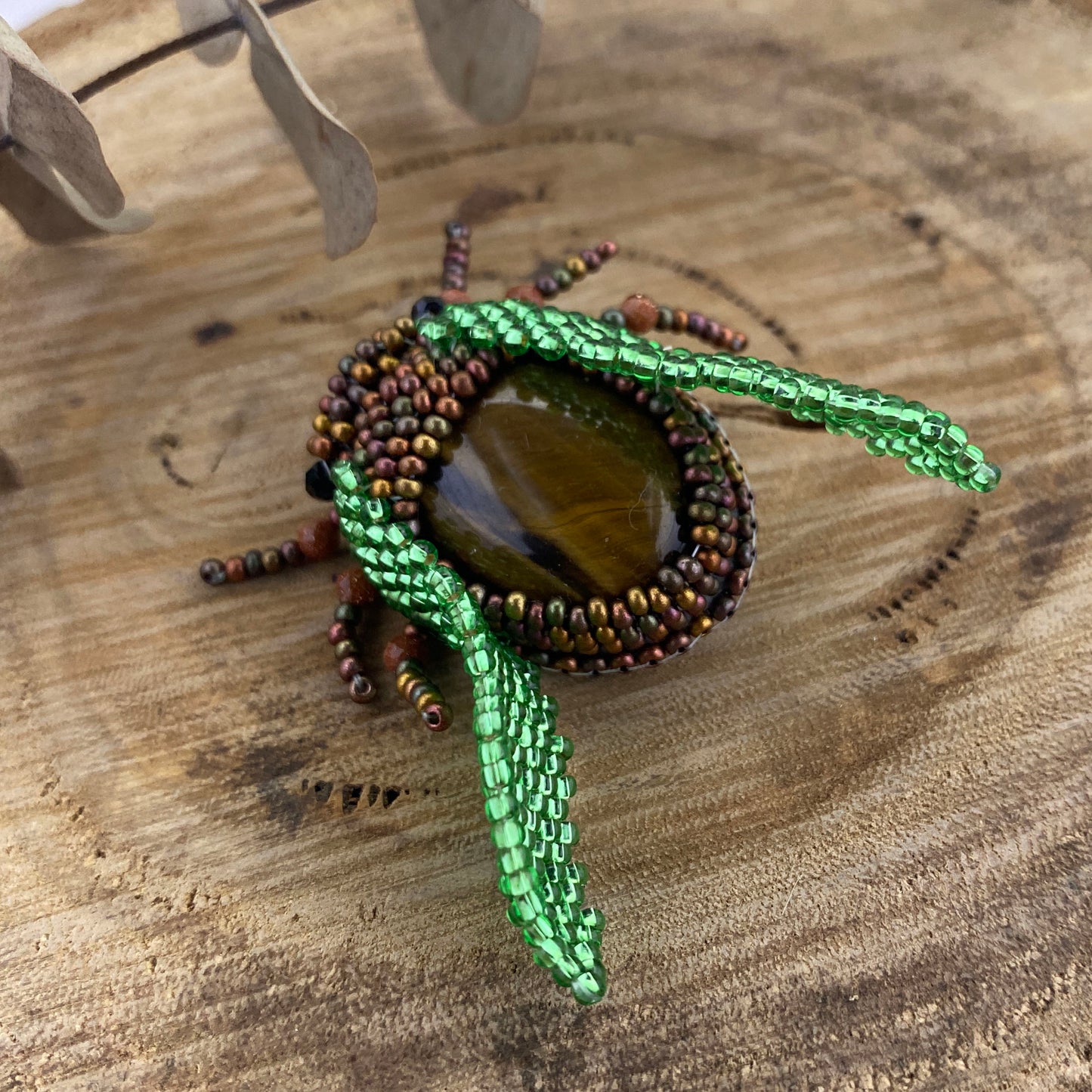Cicada Beaded Brooch