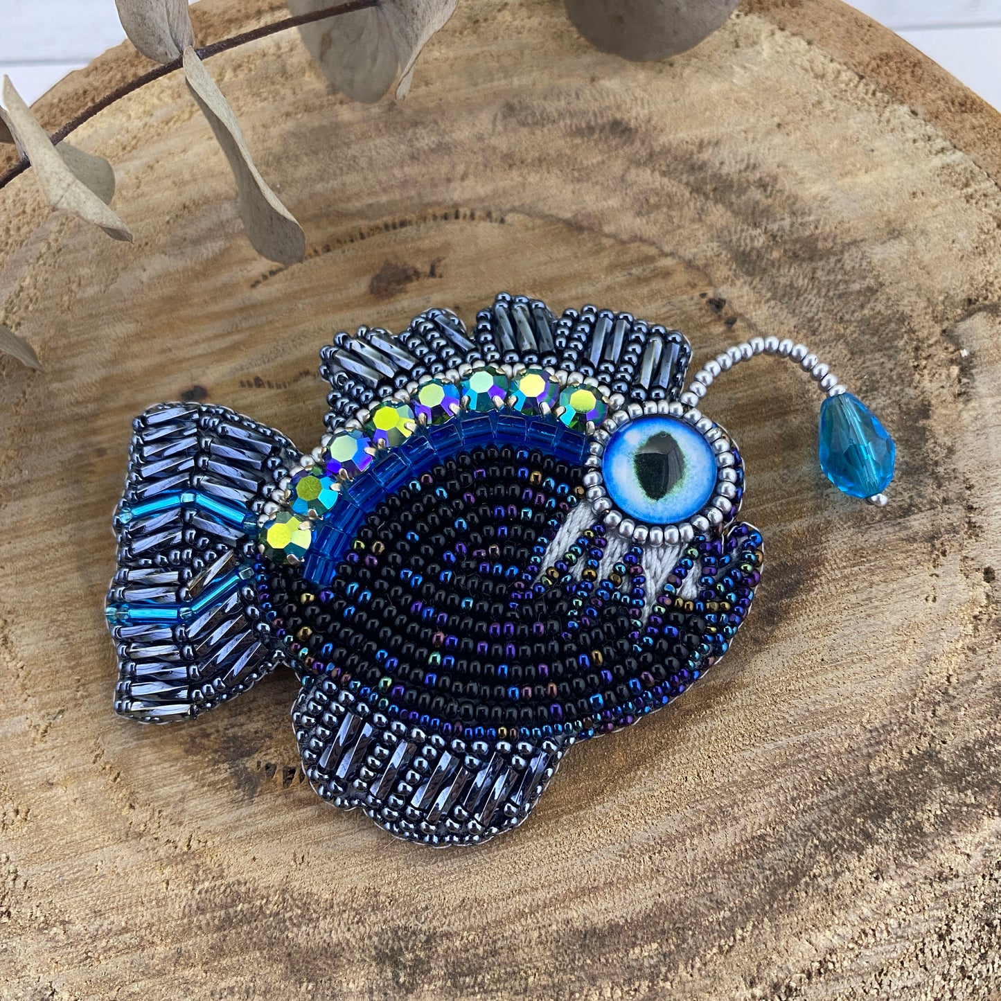 Anglerfish Beaded Brooch