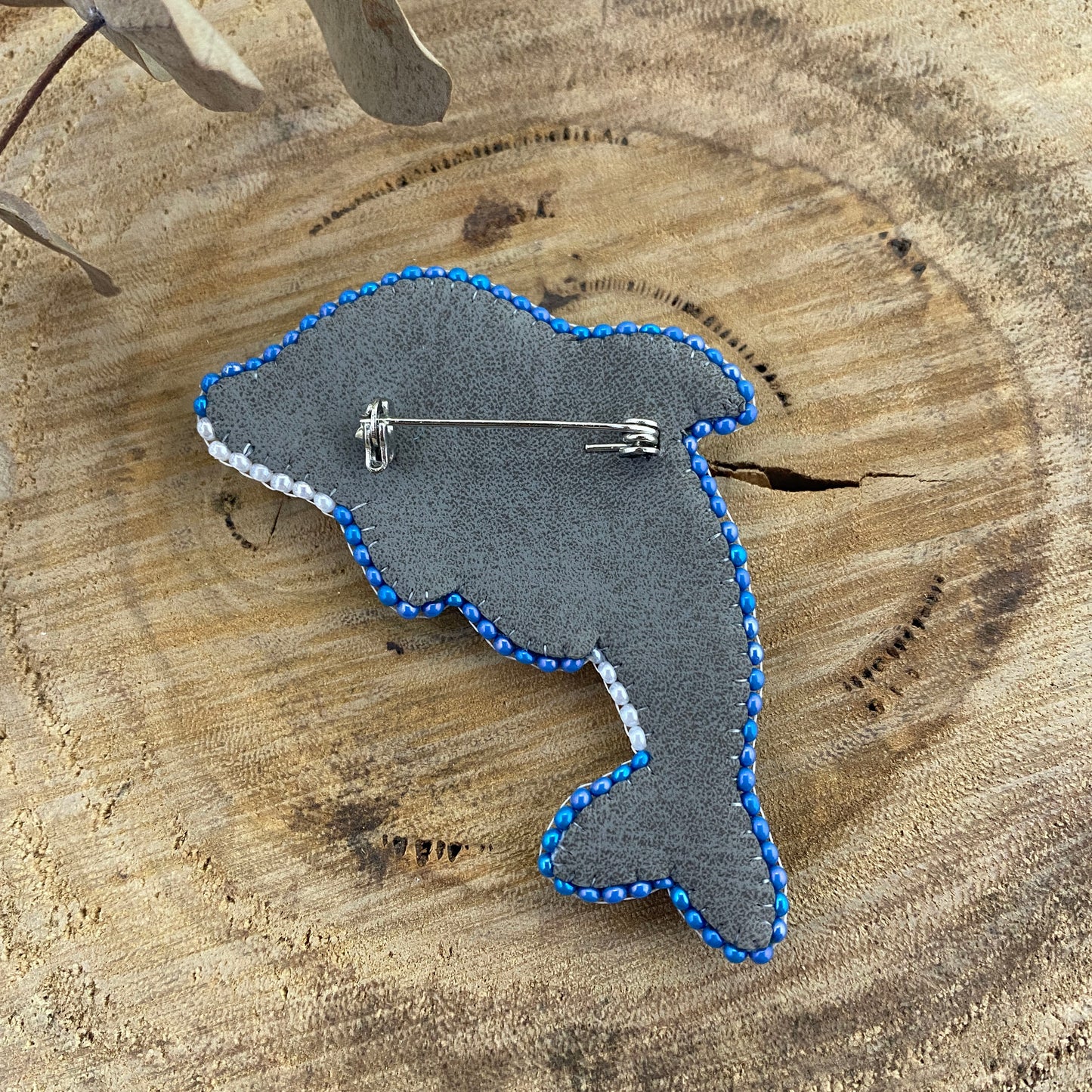 Dolphin Beaded Brooch