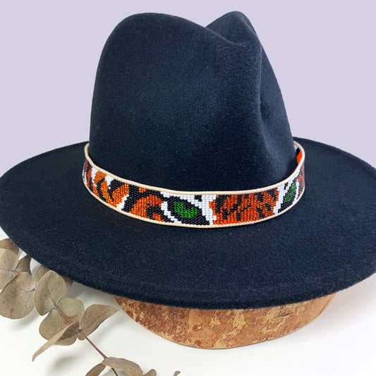 Hat Band - Orange Tiger with Green Eyes