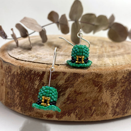 Leprechaun Hats Beaded Earrings