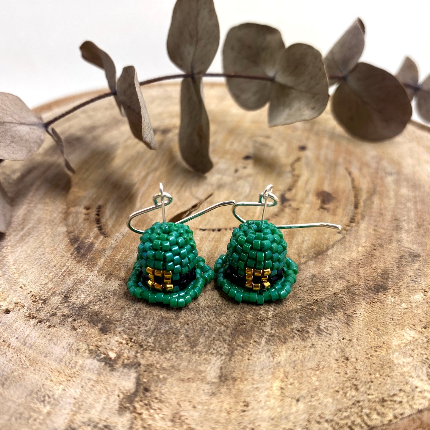 Leprechaun Hats Beaded Earrings