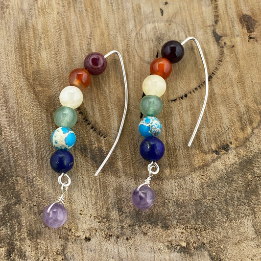 Rainbow Chakra Dangle Earrings