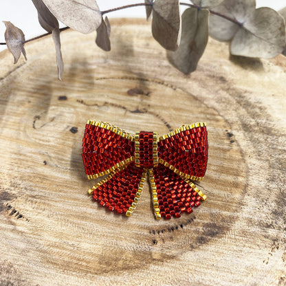 Bow Beaded Brooch
