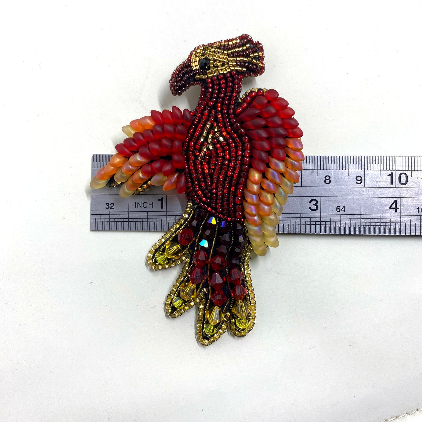 Phoenix Beaded Brooch