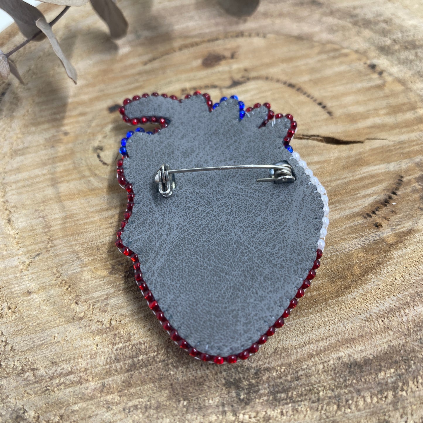 Heart Beaded Brooch