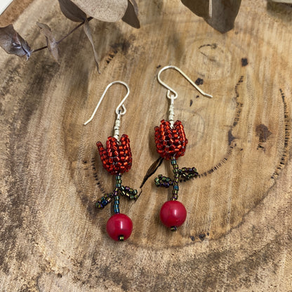 Tulip Beaded Earrings