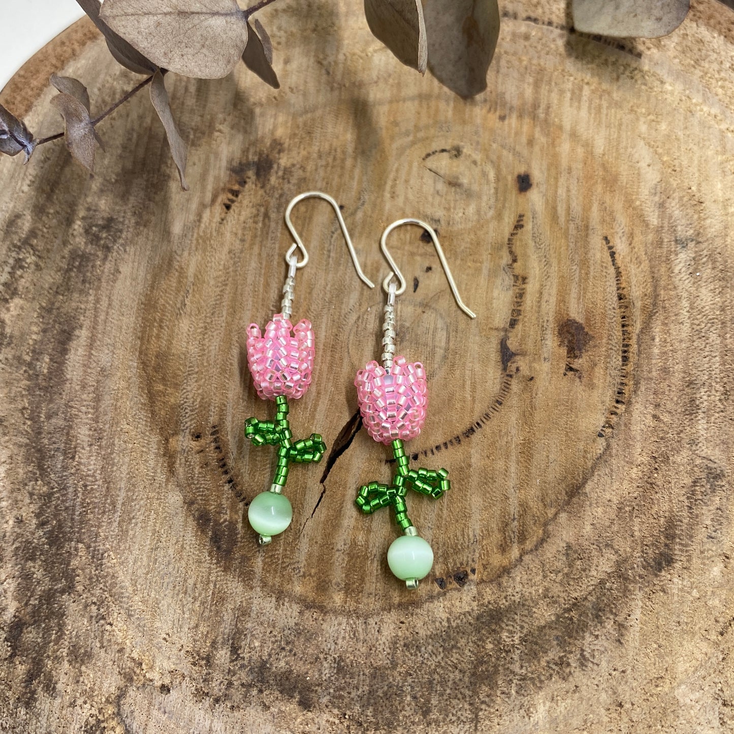 Tulip Beaded Earrings