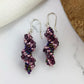 Spiral Beaded Earrings - Purple & Pink