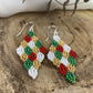 Christmas Diamond-shaped Beaded Earrings