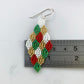 Christmas Diamond-shaped Beaded Earrings