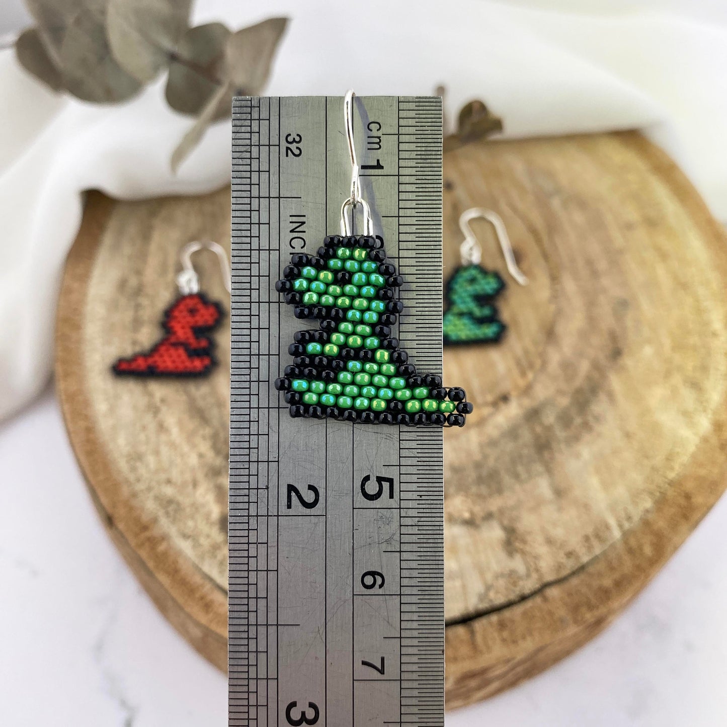 Dinosaur Beaded Earrings