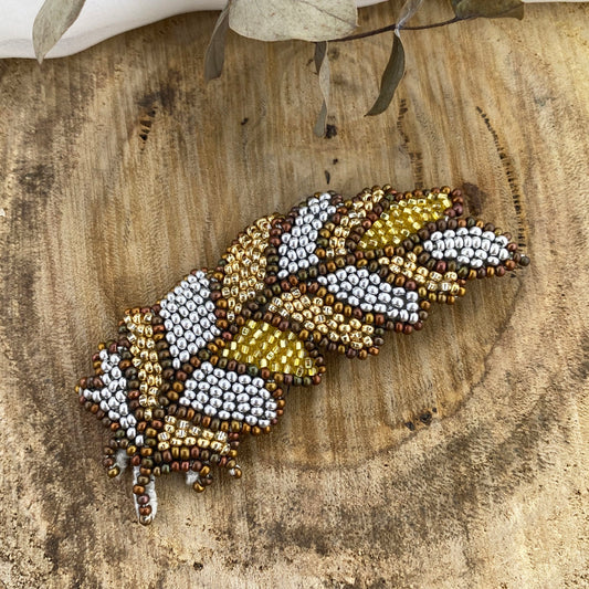 Feather Beaded Brooch