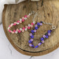 Purple Daisy Beaded Earrings & Bracelet Set