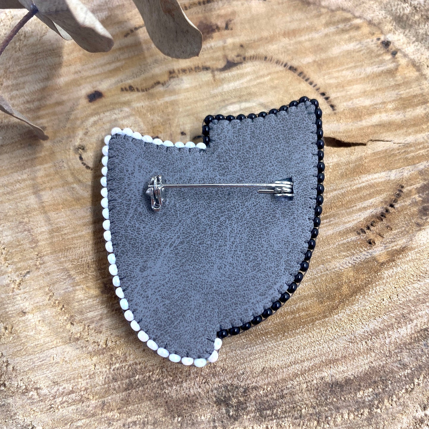 Theatrical Mask Beaded Brooch