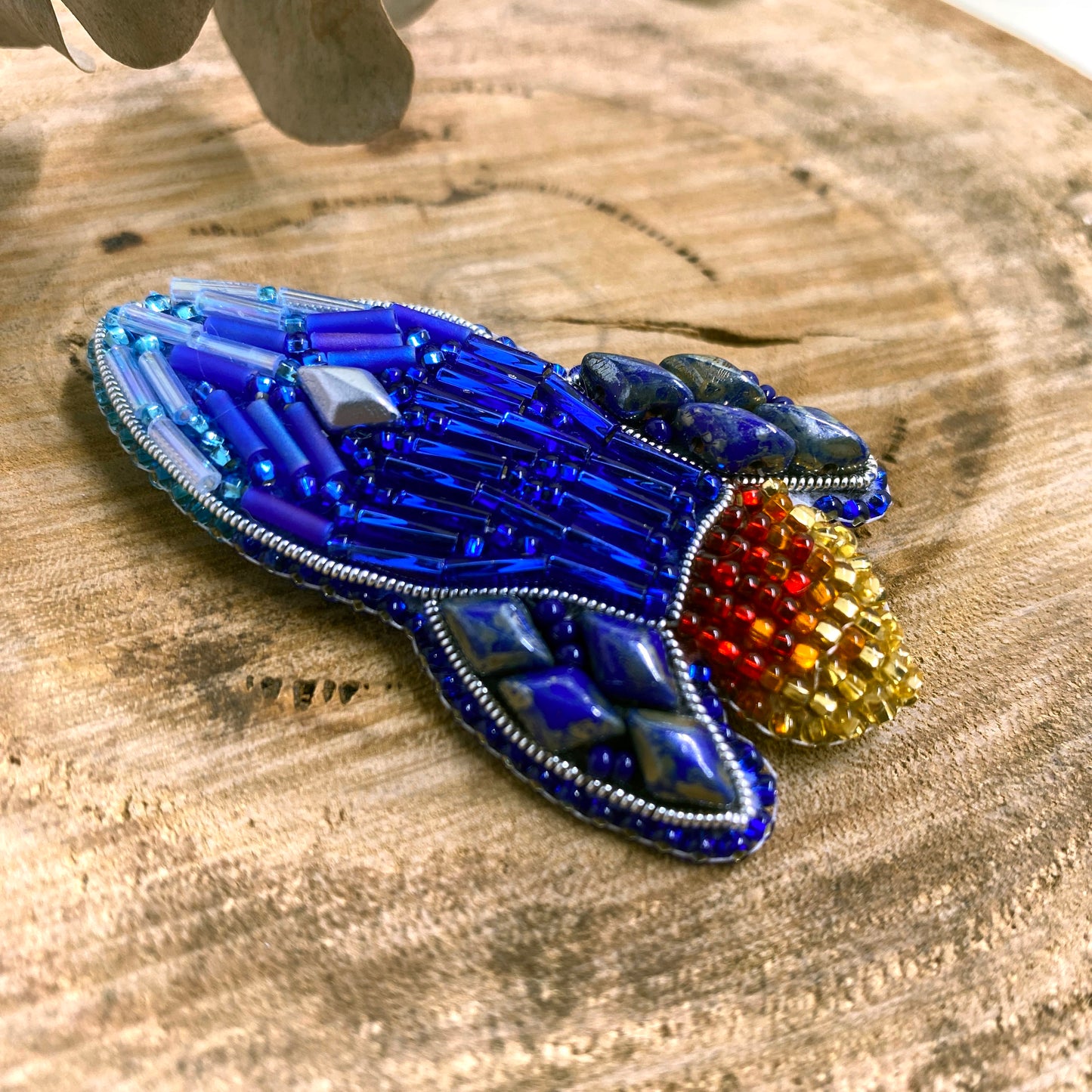 Rocket Beaded Brooch