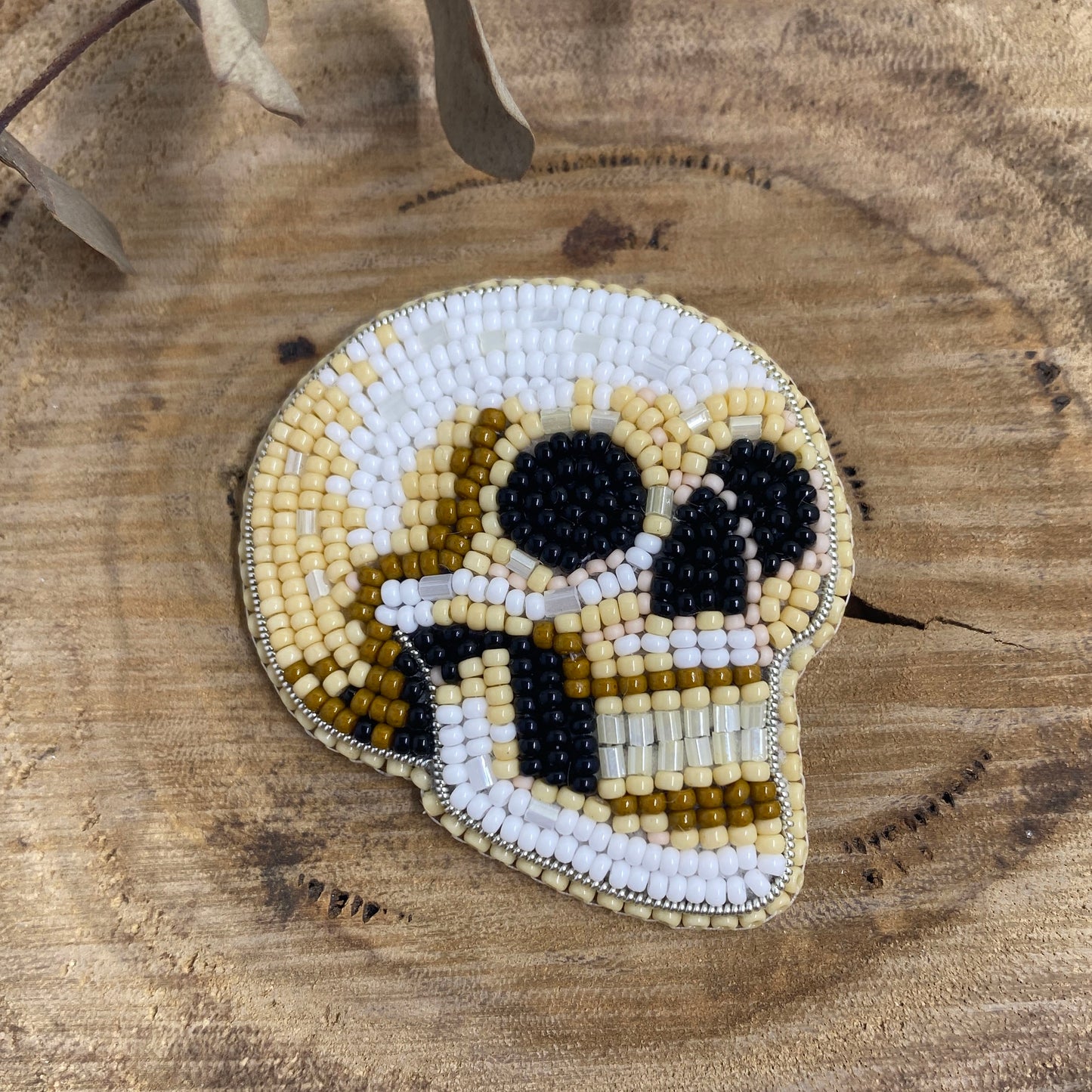 Skull Beaded Brooch