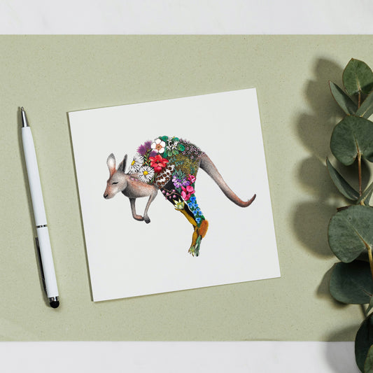Watercolour Kangaroo Greeting Card