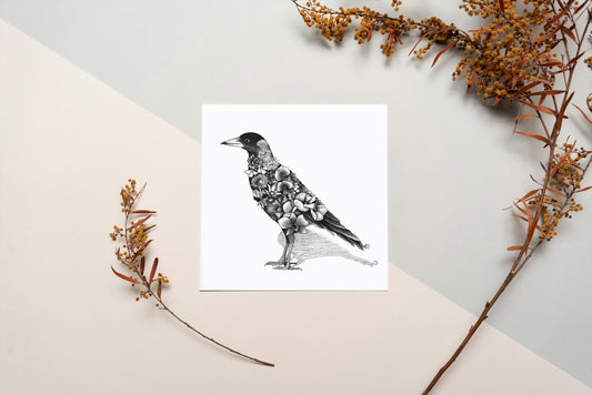 Watercolour Magpie Greeting Card