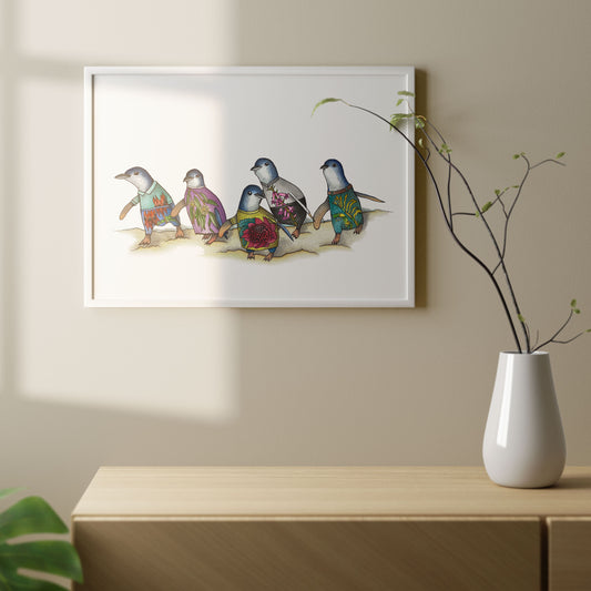 Watercolour Penguins Artwork