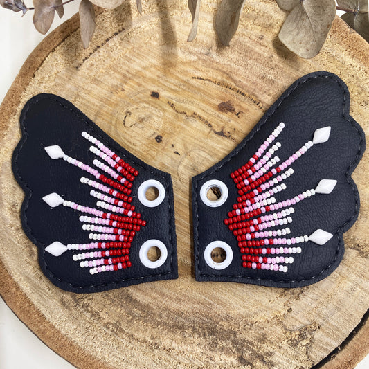 Shoe Wings - Red & Pink Butterfly