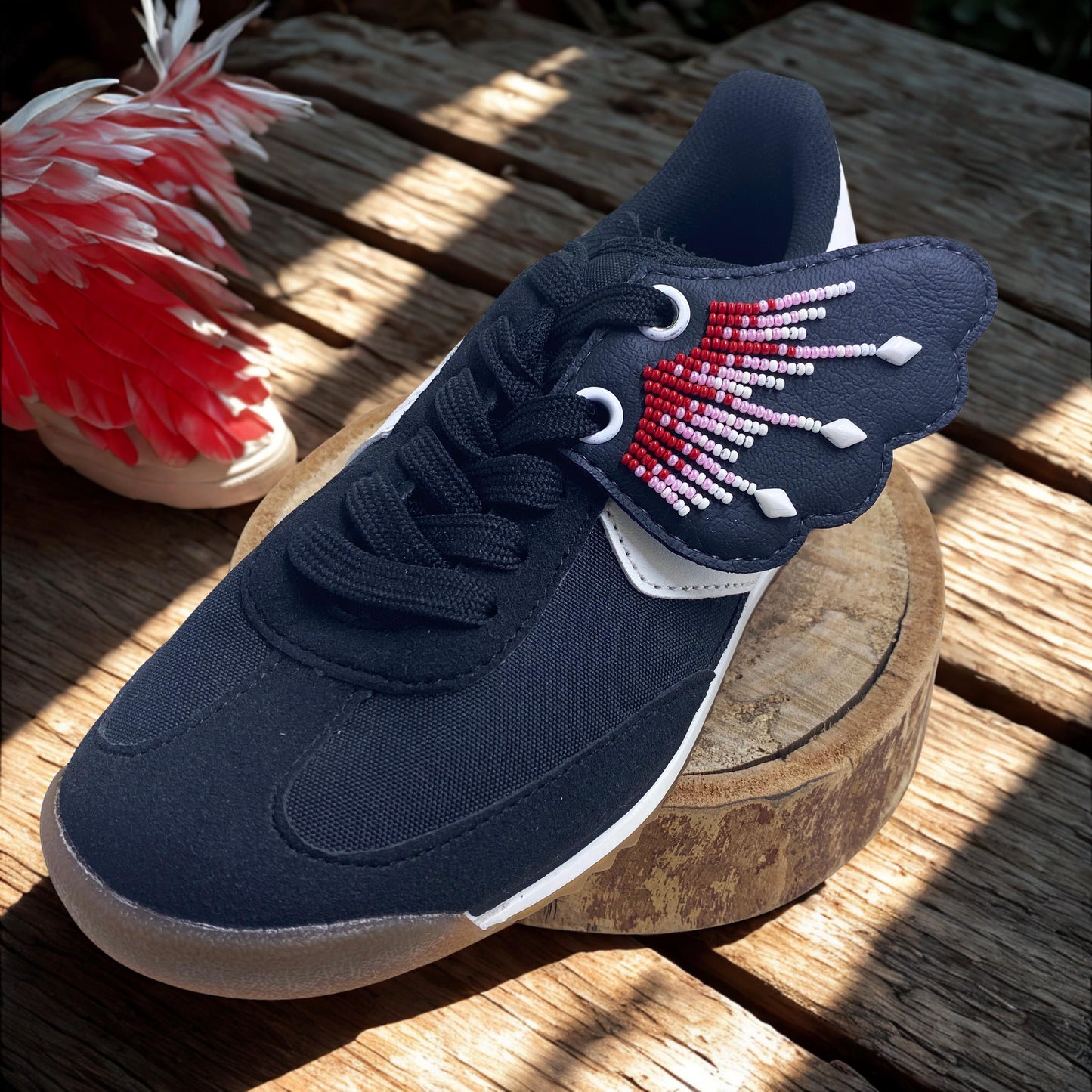 Shoe Wings - Red & Pink Butterfly