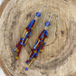 Blue, Red & Yellow Fringe Dangle Earrings