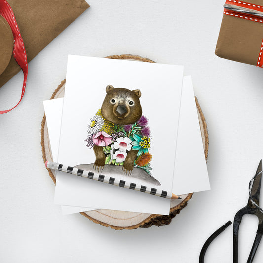 Watercolour Wombat Greeting Card