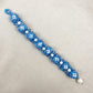 Blue chunky beaded bracelet with pearls