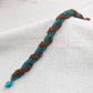 Aqua and brown spiral beaded bracelet