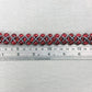 Red Glass Beaded Bracelet with Silver Beads Criss Cross