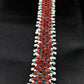 White and Turquoise Beaded Bracelet with Red Crystals