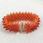 Orange Beaded Bracelet with Red Crystals