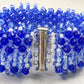 Blue Beaded Bracelet with Crystals