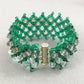 Green Beaded Bracelet with Crystals