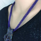 Purple Beaded Necklace with viking knitted purple wire necklace