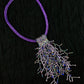 Purple Beaded Necklace with viking knitted purple wire necklace