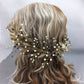 Gold Leaves, White Pearls & Purple Crystals Hair Accessory