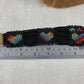 Black & Rainbow Heart Beaded Choker Necklace